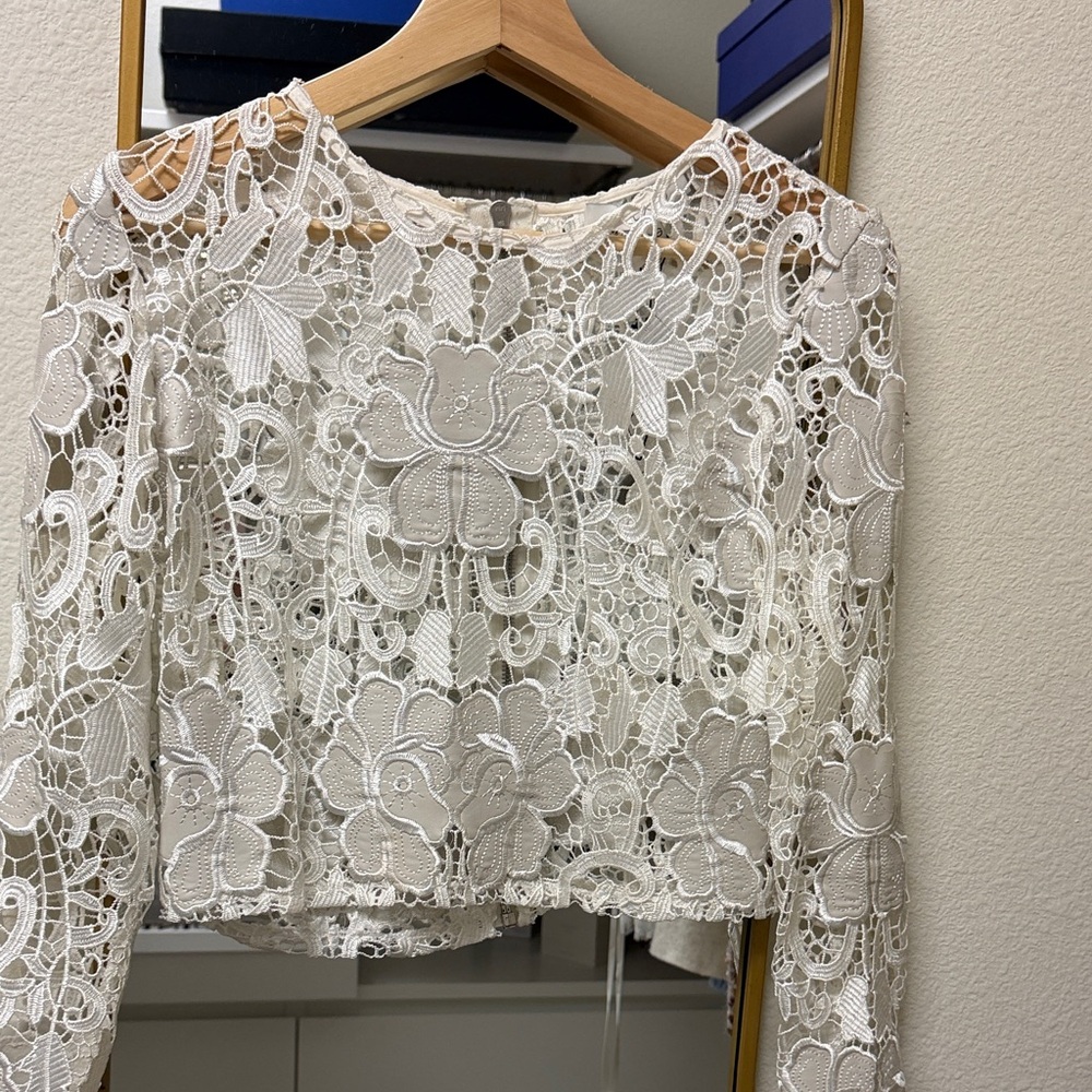 Alexis Cream Lace Floral Blouse